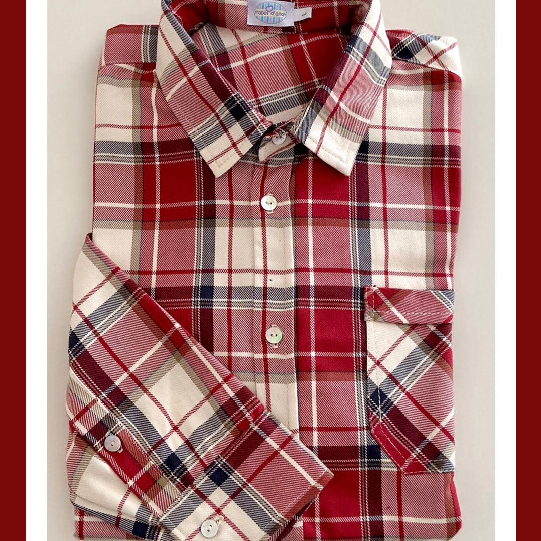 Camisa Homem tartan vermelho