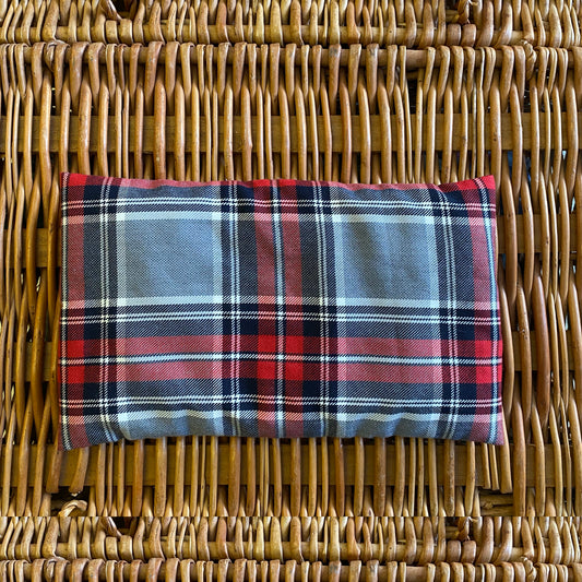 Almofada térmica de sementes tartan cinza